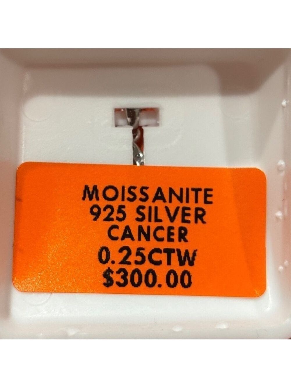 Moissanite over 925 Sterling Silver Cancer zodiacal Pendant - Picture 7 of 7